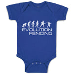 Baby Clothes Evolution Fencing Sports Fencing Silhouette Baby Bodysuits Cotton