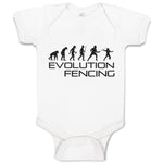 Baby Clothes Evolution Fencing Sports Fencing Silhouette Baby Bodysuits Cotton