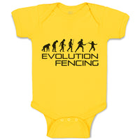 Baby Clothes Evolution Fencing Sports Fencing Silhouette Baby Bodysuits Cotton