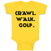 Baby Clothes Crawl. Walk. Golf. Sports Silhouette Baby Bodysuits Cotton