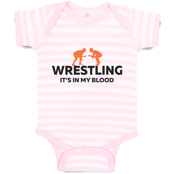 Baby Clothes Wrestling It's in My Blood Wrestling Baby Bodysuits Cotton