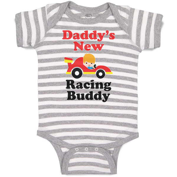 Baby Clothes Daddy's New Racing Buddy with Kid Driving An Car Baby Bodysuits