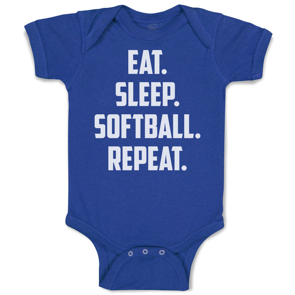 Baby Clothes Eat. Sleep. Softball. Repeat. Baby Bodysuits Boy & Girl Cotton