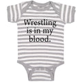 Baby Clothes Wrestling Is in My Blood Sport Name Baby Bodysuits Cotton