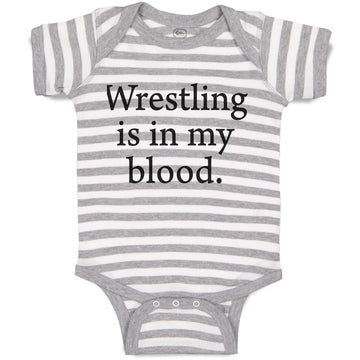 Baby Clothes Wrestling Is in My Blood Sport Name Baby Bodysuits Cotton