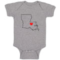 Baby Clothes Louisiana Heart Love States Baby Bodysuits Boy & Girl Cotton