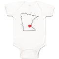 Baby Clothes Minnesota Heart Love States Baby Bodysuits Boy & Girl Cotton