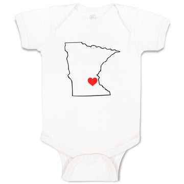 Baby Clothes Minnesota Heart Love States Baby Bodysuits Boy & Girl Cotton