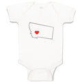 Baby Clothes Montana Heart Love States Baby Bodysuits Boy & Girl Cotton