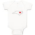 Baby Clothes North Carolina Heart Love States Baby Bodysuits Boy & Girl Cotton