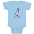 Baby Clothes New Hampshire Heart Love States Baby Bodysuits Boy & Girl Cotton