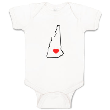 Baby Clothes New Hampshire Heart Love States Baby Bodysuits Boy & Girl Cotton