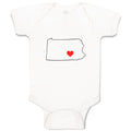 Baby Clothes Pennsylvania Heart Love States Baby Bodysuits Boy & Girl Cotton