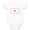 Baby Clothes South Dakota Heart Love States Baby Bodysuits Boy & Girl Cotton