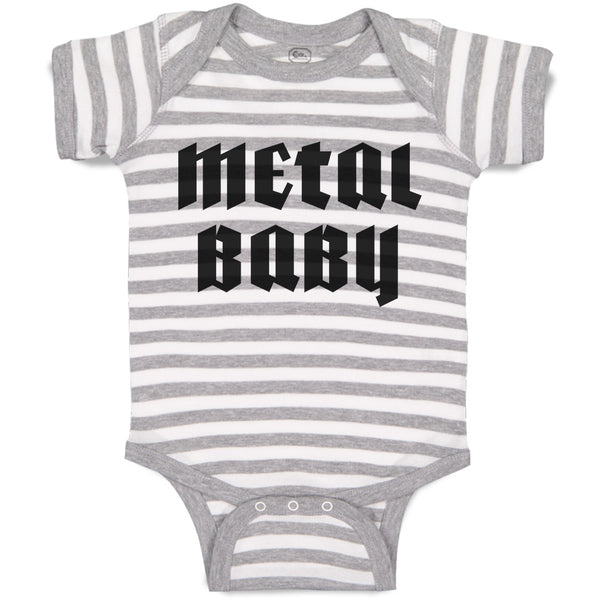 Baby Clothes Metal Baby Text Silhouette Funny Baby Bodysuits Boy & Girl Cotton