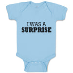 Baby Clothes I Was Surprise Silhouette Text Baby Bodysuits Boy & Girl Cotton