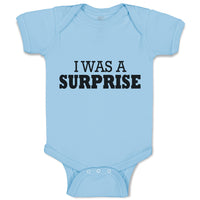 Baby Clothes I Was Surprise Silhouette Text Baby Bodysuits Boy & Girl Cotton