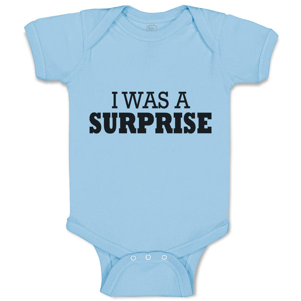 Baby Clothes I Was Surprise Silhouette Text Baby Bodysuits Boy & Girl Cotton