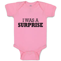 Baby Clothes I Was Surprise Silhouette Text Baby Bodysuits Boy & Girl Cotton