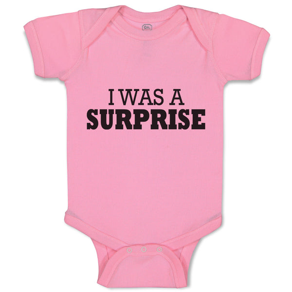 Baby Clothes I Was Surprise Silhouette Text Baby Bodysuits Boy & Girl Cotton