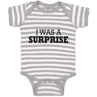 Baby Clothes I Was Surprise Silhouette Text Baby Bodysuits Boy & Girl Cotton