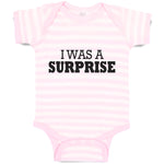 Baby Clothes I Was Surprise Silhouette Text Baby Bodysuits Boy & Girl Cotton