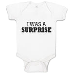 Baby Clothes I Was Surprise Silhouette Text Baby Bodysuits Boy & Girl Cotton