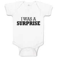 Baby Clothes I Was Surprise Silhouette Text Baby Bodysuits Boy & Girl Cotton