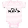 Baby Clothes I Was Planned Silhouette Text Baby Bodysuits Boy & Girl Cotton