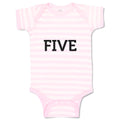 Baby Clothes Number Name 5 Silhouette Baby Bodysuits Boy & Girl Cotton