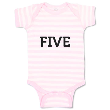 Baby Clothes Number Name 5 Silhouette Baby Bodysuits Boy & Girl Cotton