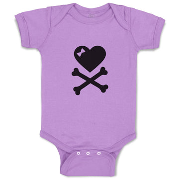 Baby Clothes Crossbone Hearth with Bow Baby Bodysuits Boy & Girl Cotton