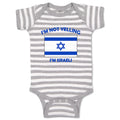 Baby Clothes I'M Not Yelling I Am Israeli Israel Countries Baby Bodysuits Cotton