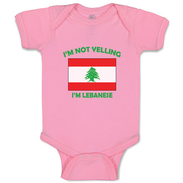 Baby Clothes I'M Not Yelling I Am Lebanese Lebanon Countries Baby Bodysuits