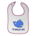 Cloth Bibs for Babies Blue Whale Saying I'M Whaley Cute Ocean Sea Life Cotton