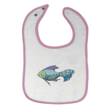 Cloth Bibs for Babies Tropical Fish Blue Purple Fins Animals Ocean Sea Life