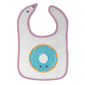 Cloth Bibs for Babies Blue Donuts Eyes Food and Beverages Desserts Cotton