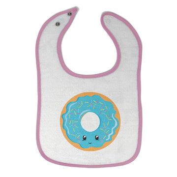 Cloth Bibs for Babies Blue Donuts Eyes Food and Beverages Desserts Cotton