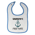 Cloth Bibs for Babies Grandpa's First Mate Grandpa Grandfather Baby Accessories