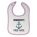 Cloth Bibs for Babies Grandpa's First Mate Grandpa Grandfather Baby Accessories