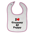 Cloth Bibs for Babies I Love My Grammy and Pappy Grandparents Baby Accessories