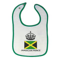 Baby Boy Bibs Jamaican Prince Crown Countries Burp Cloths Contrast Trim Cotton