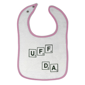 Cloth Bibs for Babies Scrabble Uff Da Funny Humor Baby Accessories Cotton