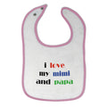 Cloth Bibs for Babies I Love My Mimi and Papa Grandparents Baby Accessories