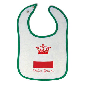 Baby Boy Bibs Polish Prince Crown Countries Prince Burp Cloths Contrast Trim