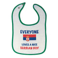 Baby Boy Bibs Everyone Loves A Nice Serbian Boy Burp Cloths Contrast Trim Cotton