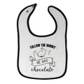 Cloth Bibs for Babies Follow The Bunny He Has Chocolate Baby Accessories Cotton