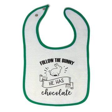 Cloth Bibs for Babies Follow The Bunny He Has Chocolate Baby Accessories Cotton