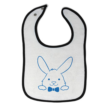 Cloth Bibs for Babies Blue Outlined Bunny Baby Accessories Burp Cloths Cotton