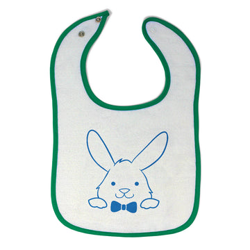 Cloth Bibs for Babies Blue Outlined Bunny Baby Accessories Burp Cloths Cotton